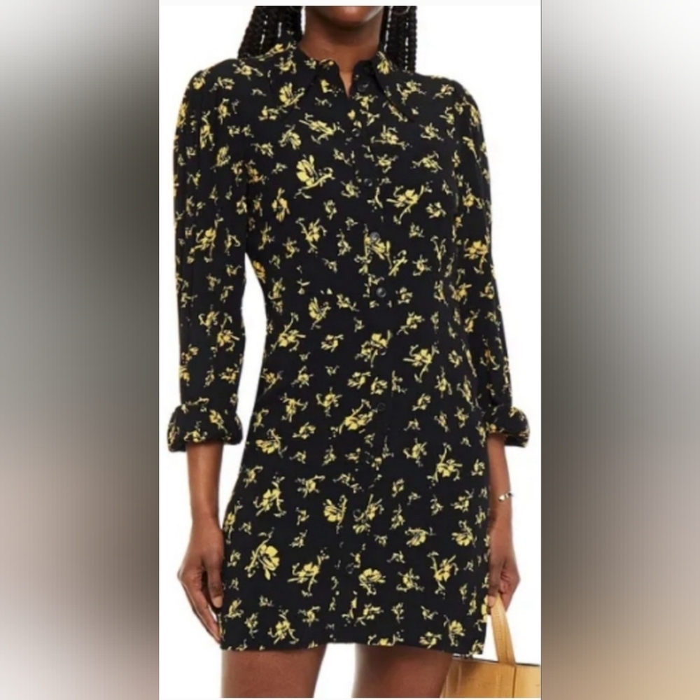 Rare Ganni black and yellow dress